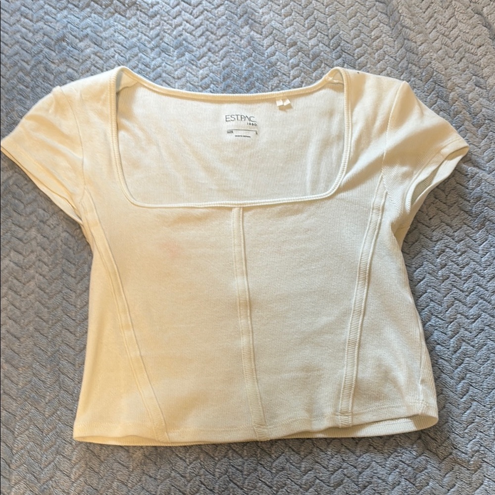 PacSun Cream Short Sleeve Top